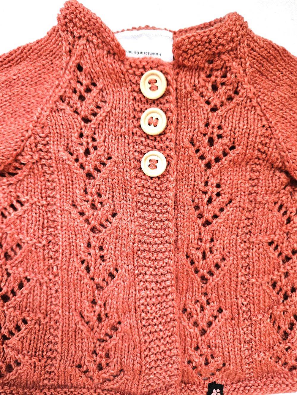 Baby Strickjacke Tomatenrot in Größe 68/74 7-9 Month - Shop Pekusch