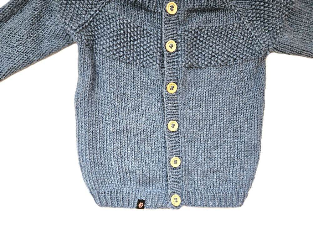 Strickjacke Baby in Blau und der Größe 74/80 10-12 Month - Shop Pekusch