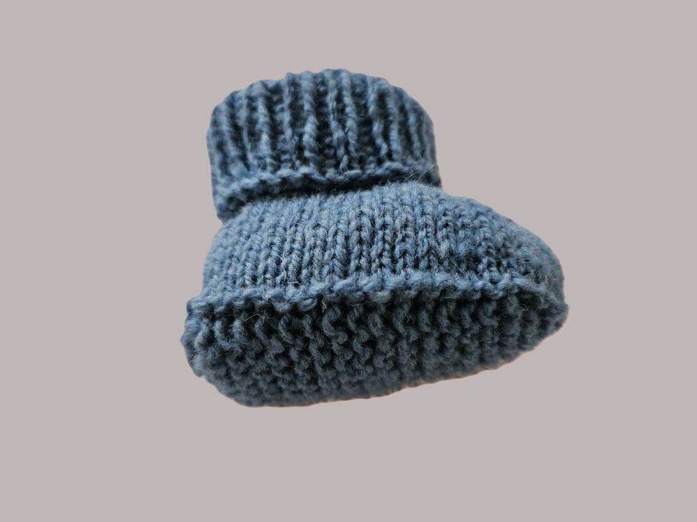 Baby Bio Booties in Blau und Natur in Größe 15/16 0-6 Monate - Shop Pekusch