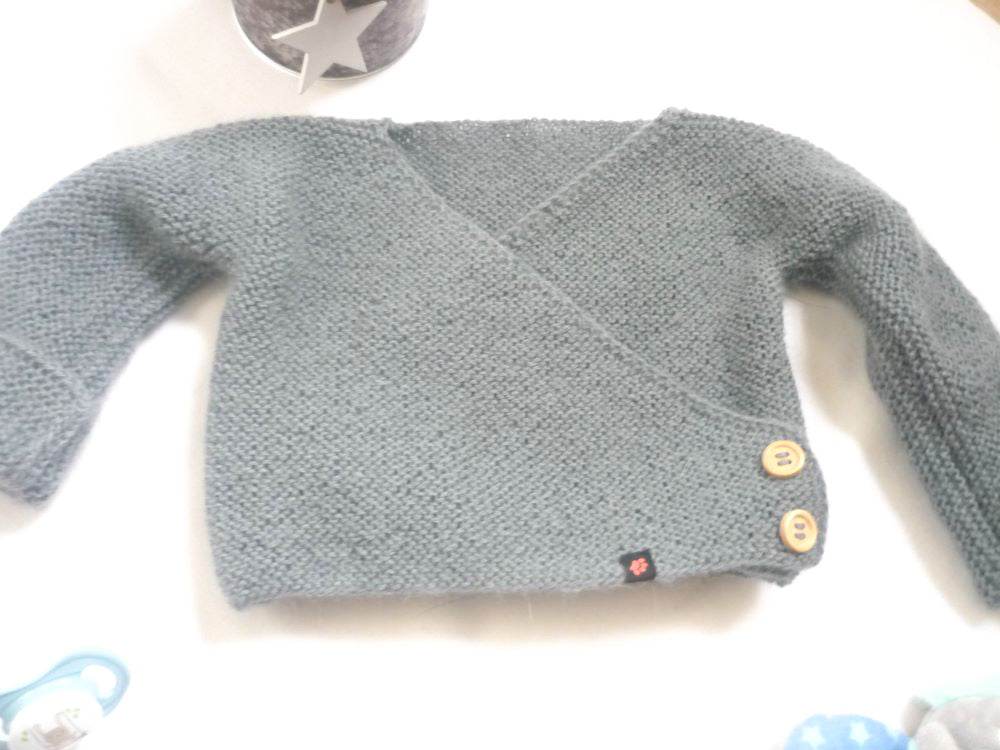 Wickeljacke Baby Mineralblau Größe 62/68 3-6 month - Shop Pekusch