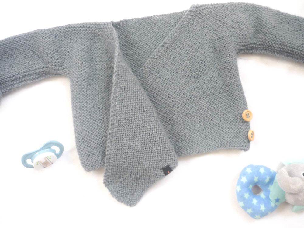 Wickeljacke Baby Mineralblau Größe 62/68 3-6 month - Shop Pekusch