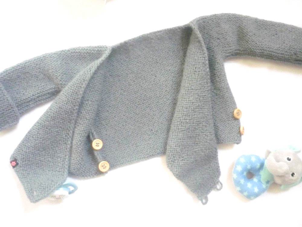 Wickeljacke Baby Mineralblau Größe 62/68 3-6 month - Shop Pekusch
