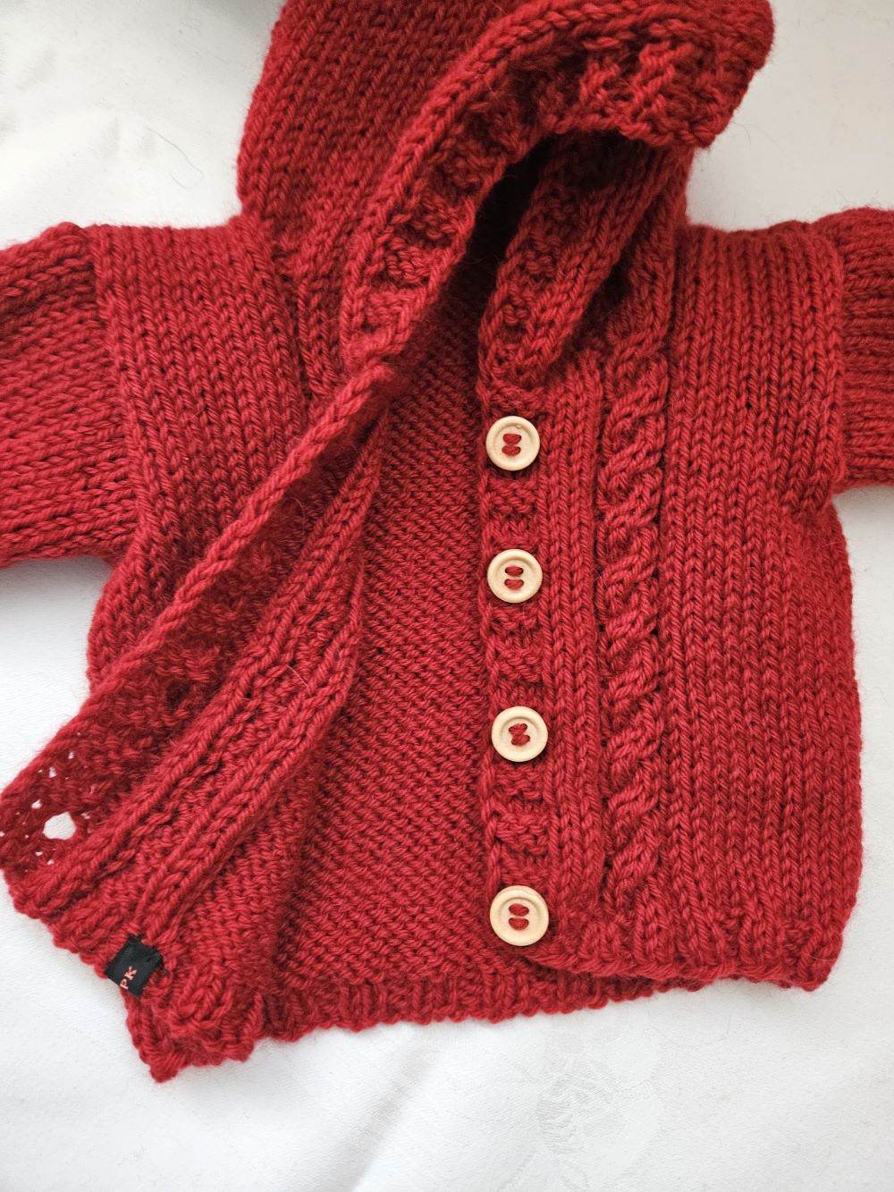 Merino Strickjacke Rot Gr. 62/68- 3-6 month - Shop Pekusch
