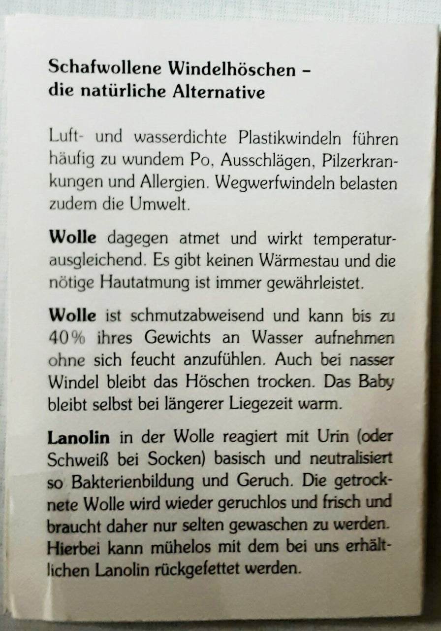 Windelhosen aus Fett/Lanolinwolle in 3 Größen - Shop Pekusch