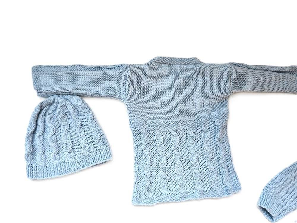 Eisblau Baby Set 3 teilig und der Größe 68/74 12-18 month - Shop Pekusch