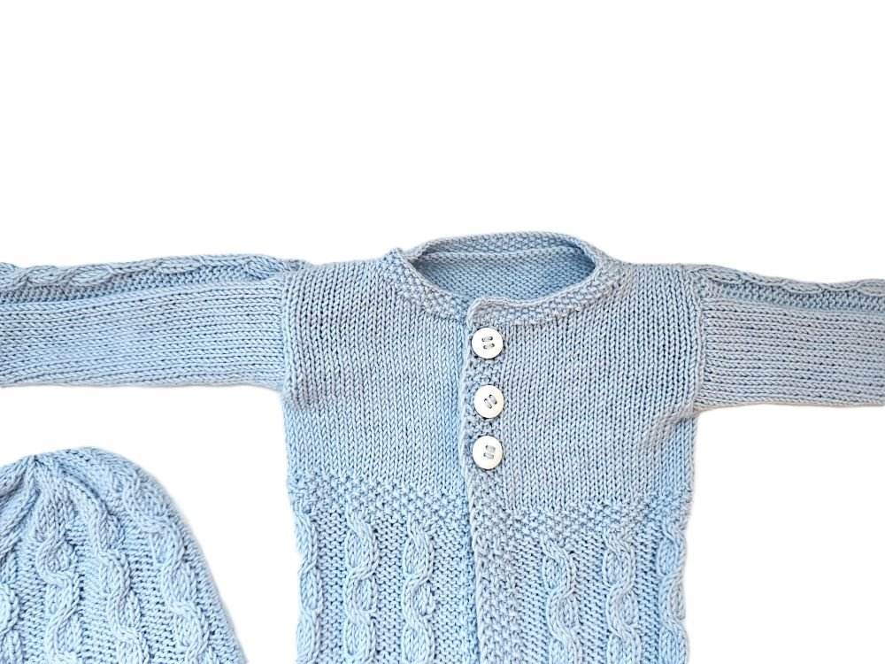 Eisblau Baby Set 3 teilig und der Größe 68/74 12-18 month - Shop Pekusch