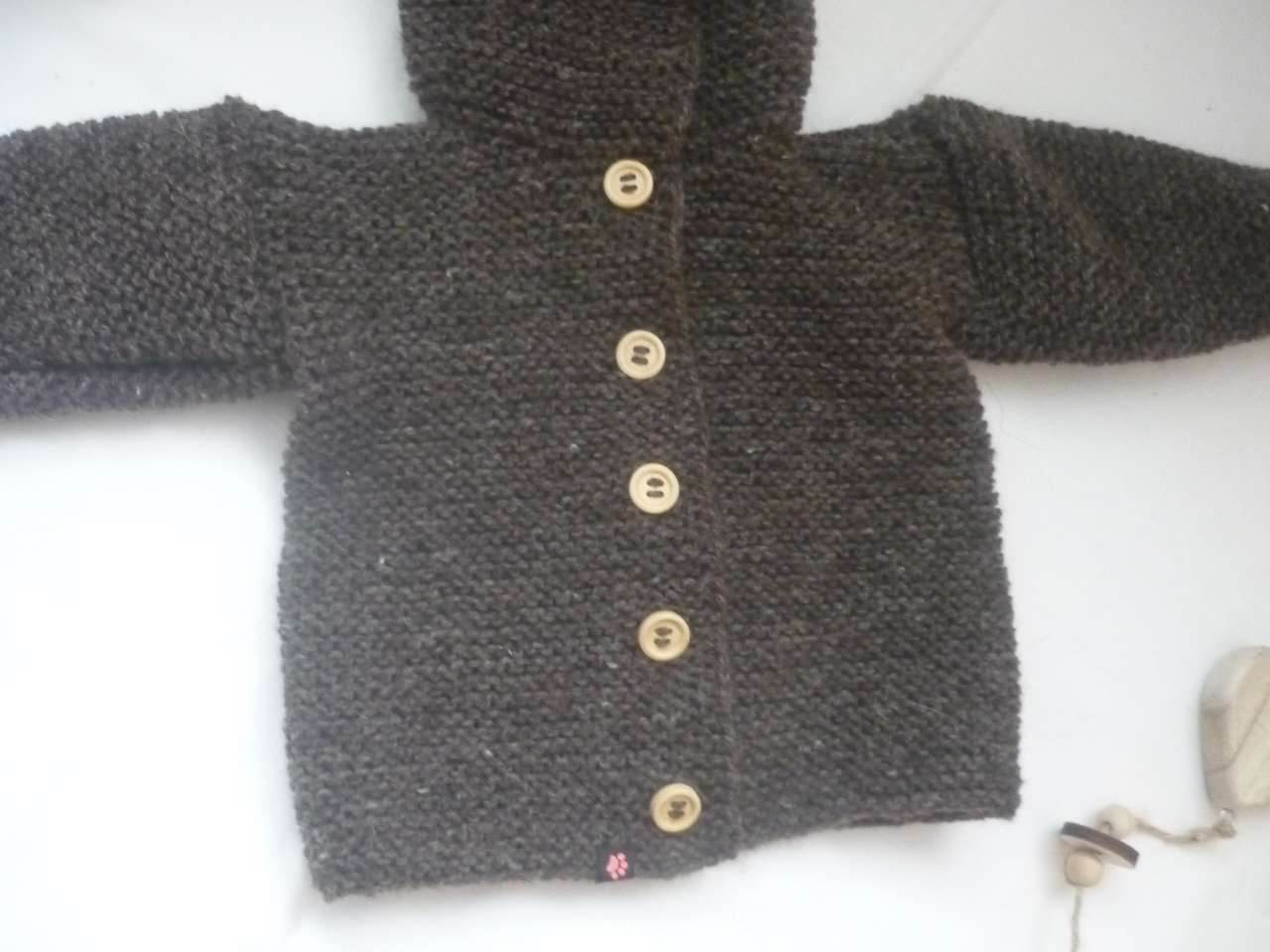 Strickjacke Baby Bio Graubraun Größe 62/68 3-6 month - Shop Pekusch