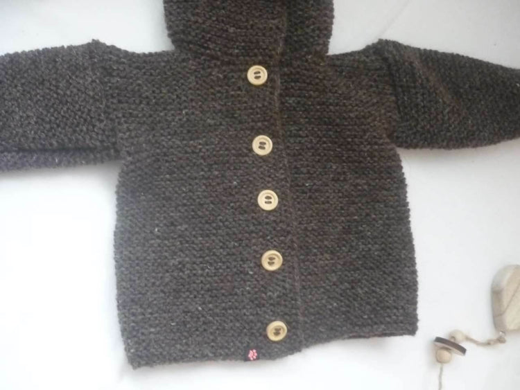 Strickjacke Baby Bio Graubraun Größe 62/68 3-6 month - Shop Pekusch