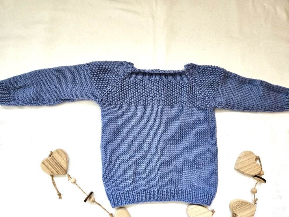 Strickjacke Baby Blau Bio in und der Größe 74/80 10-12 month - Shop Pekusch