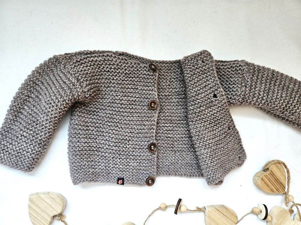 Strickjacke Bio Baby Braun Größe 62/68 3-6 month - Shop Pekusch