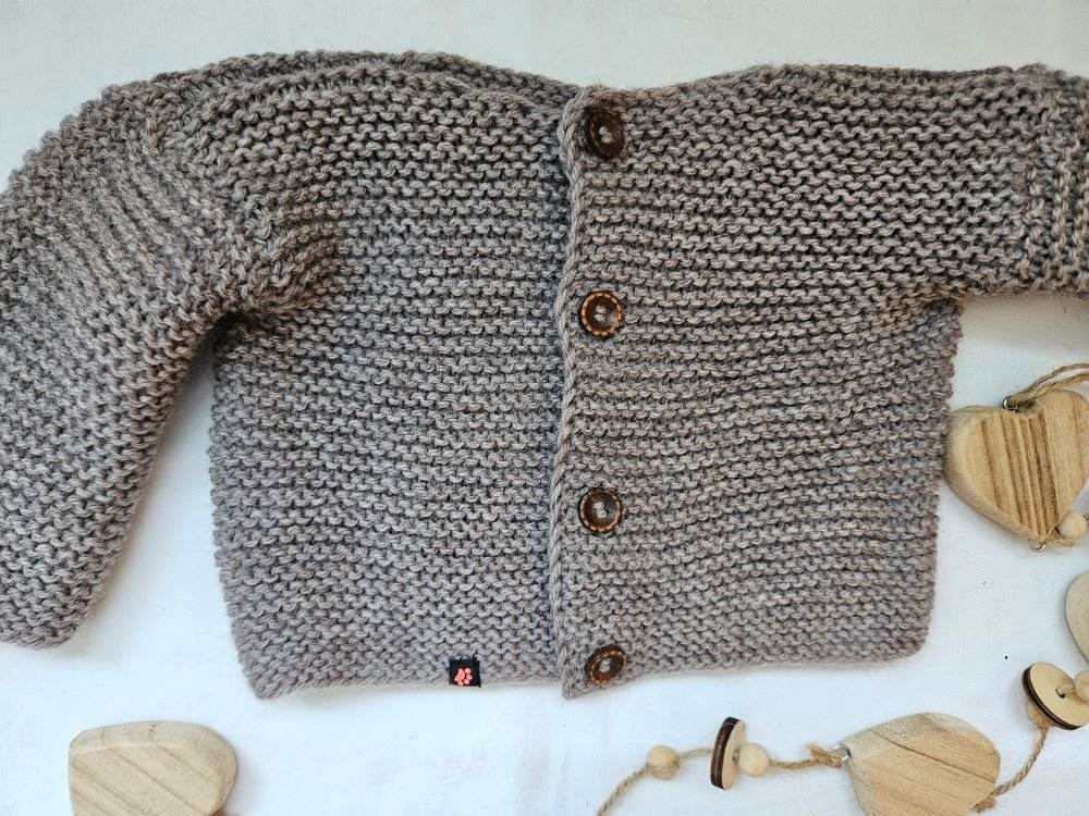 Strickjacke Bio Baby Braun Größe 62/68 3-6 month - Shop Pekusch
