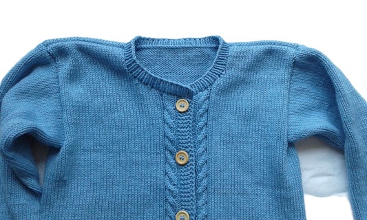 Strickjacke in Blau und Größe 98/104  3 jahre - Shop Pekusch
