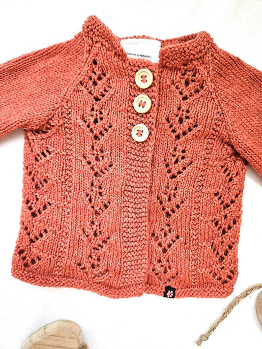 Baby Strickjacke Tomatenrot in Größe 68/74 7-9 Month - Shop Pekusch