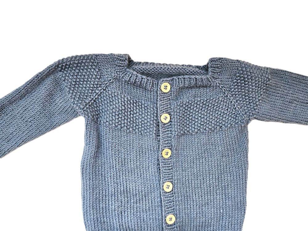 Strickjacke Baby in Blau und der Größe 74/80 10-12 Month - Shop Pekusch