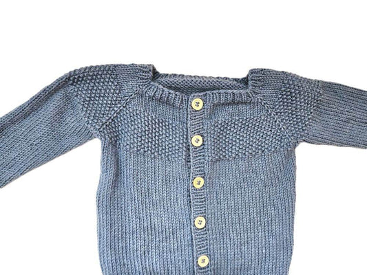 Strickjacke Baby in Blau und der Größe 74/80 10-12 Month - Shop Pekusch