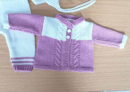 Set Baby Weiß/Helllila Größe 62/68 6-9 month - Shop Pekusch