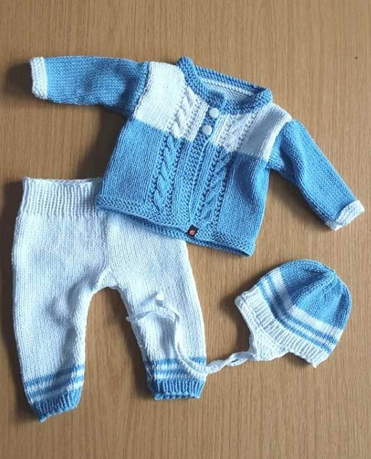 Set Baby Weiß/Blau Größe 62/68 6-9 month - Shop Pekusch