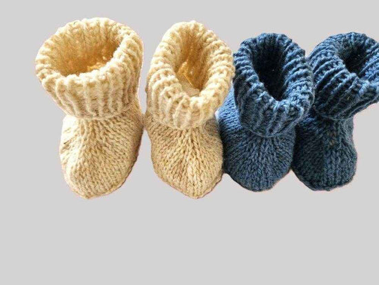Baby Bio Booties in Blau und Natur in Größe 15/16 0-6 Monate - Shop Pekusch