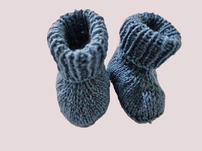 Baby Bio Booties in Blau und Natur in Größe 15/16 0-6 Monate - Shop Pekusch