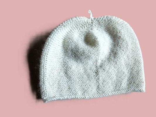 Baby Mütze und Halstuch Alpaka Weiss bis 46cm 6-12 Monate - Shop Pekusch