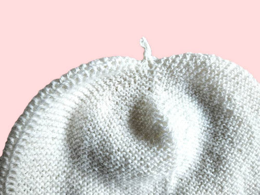 Baby Mütze und Halstuch Alpaka Weiss bis 46cm 6-12 Monate - Shop Pekusch