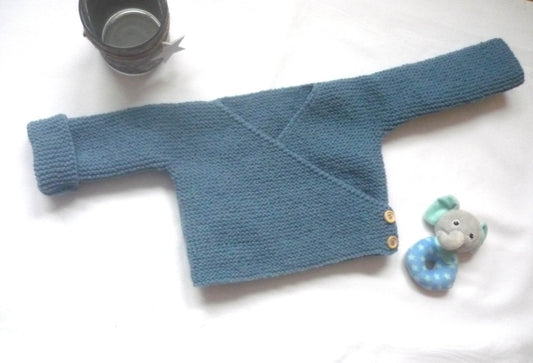 Wickeljacke Baby Bio Blau Größe 62/68 3-6 month - Shop Pekusch