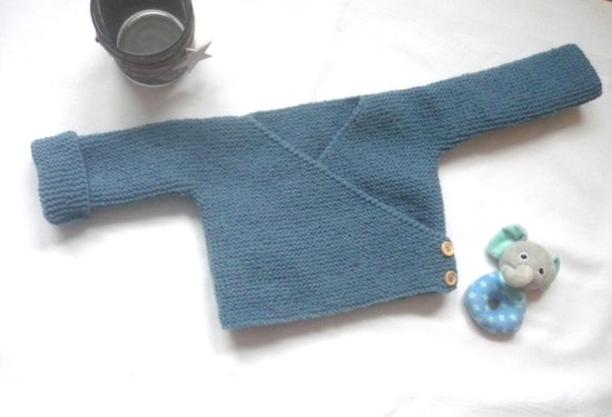 Wickeljacke Baby Bio Blau Größe 62/68 3-6 month - Shop Pekusch
