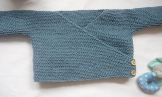 Wickeljacke Baby Bio Blau Größe 62/68 3-6 month - Shop Pekusch