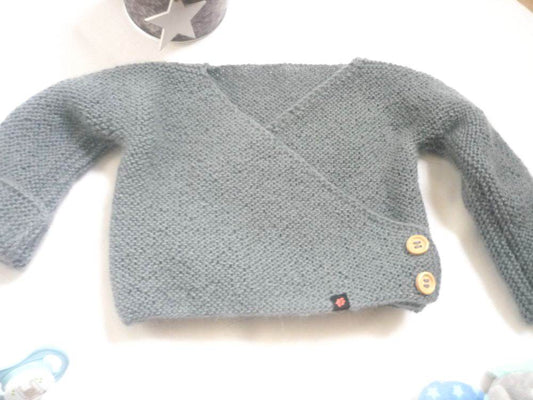 Wickeljacke Baby Mineralblau Größe 62/68 3-6 month - Shop Pekusch