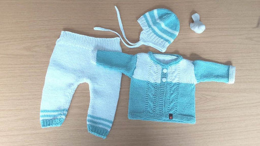Set Baby Weiß/Mint Größe 62/68 6-9 month - Shop Pekusch