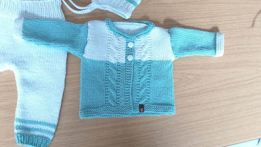 Set Baby Weiß/Mint Größe 62/68 6-9 month - Shop Pekusch