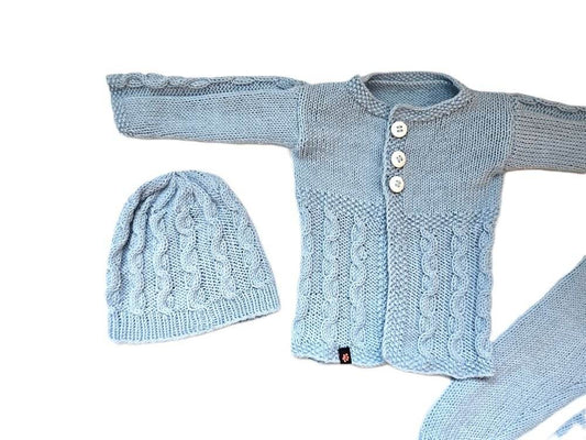 Eisblau Baby Set 3 teilig und der Größe 68/74 12-18 month - Shop Pekusch