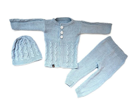 Eisblau Baby Set 3 teilig und der Größe 68/74 12-18 month - Shop Pekusch