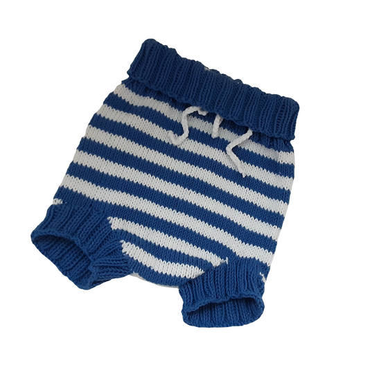 Windelhose Weiss/Blau gestreift