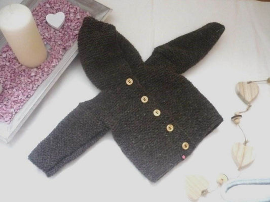 Strickjacke Baby Bio Graubraun Größe 62/68 3-6 month - Shop Pekusch