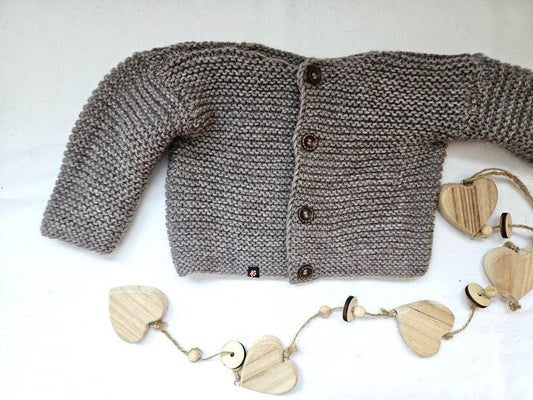 Strickjacke Bio Baby Braun Größe 62/68 3-6 month - Shop Pekusch